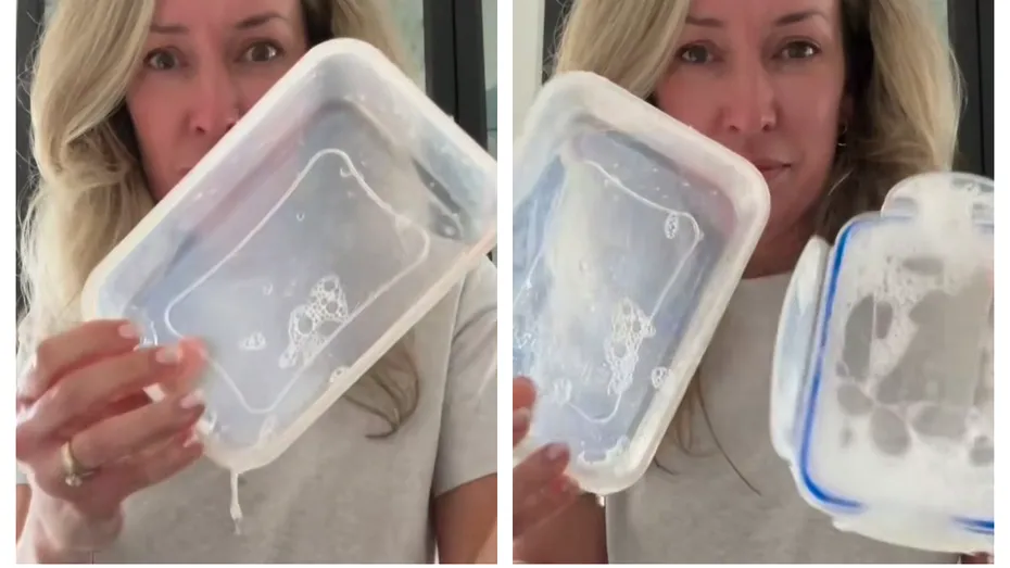 Așa cureți eficient recipientele din plastic de grăsime. Metoda ingenioasă pe care trebuie neapărat să o încerci