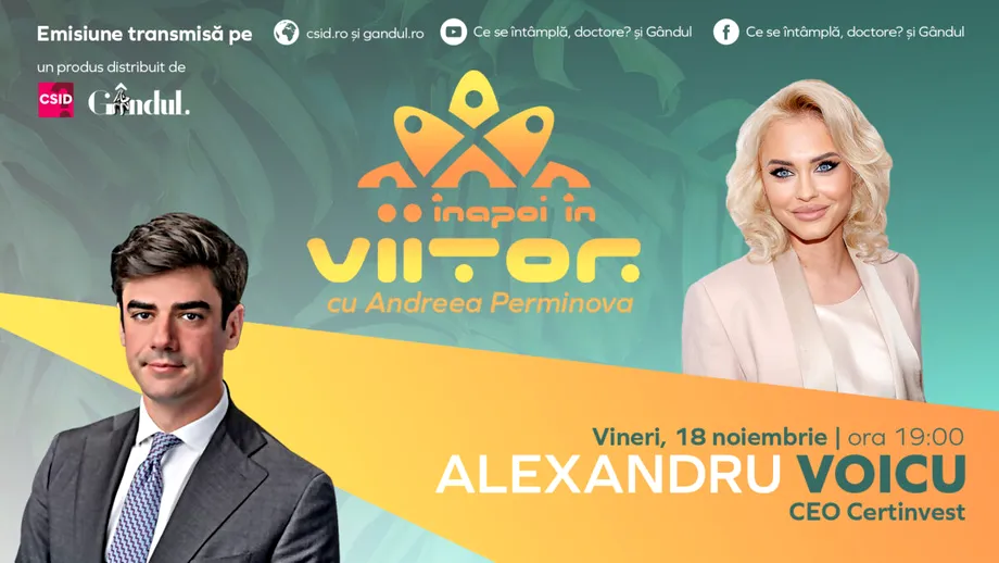 Alexandru Voicu este invitat la „Înapoi în viitor”, vineri, 18 noiembrie, de la ora 19:00