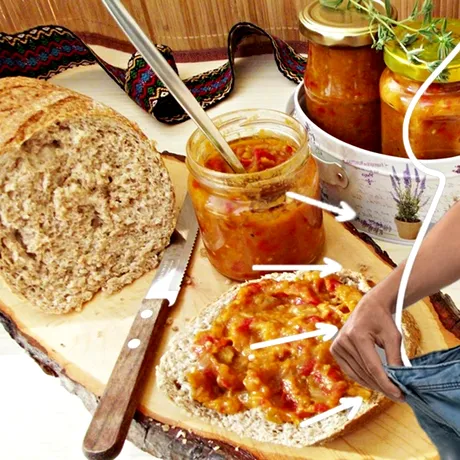 Dieta cu zacuscă. Câte kilograme poți slăbi într-o lună, mâncând doar zacuscă pe pâine