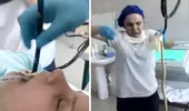 Un şarpe de 1.2 metri i-a intrat pe gât unei femei în timp ce dormea. Momentul de groază în care medicii îl scot din gura pacientei VIDEO