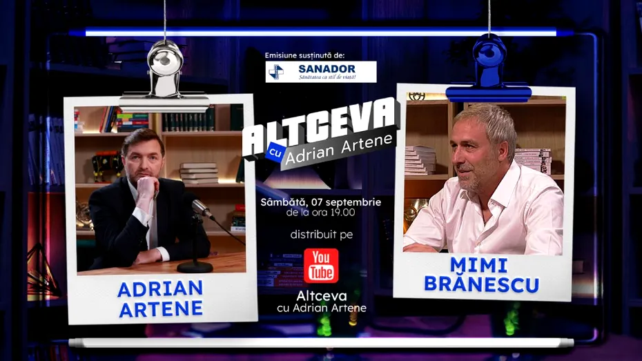 Mimi Brănescu, CREATORUL „Las Fierbinți”, interviu de senzație la „Altceva cu Adrian Artene”.  PREMIERA, sâmbătă, 7 septembrie, la ora 19:00, pe YOUTUBE