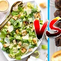 Ce îngrașă mai mult: O salată Caesar sau 4 mititei cu pâine și muștar? Am făcut calculul caloric