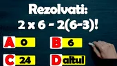 Test IQ exclusiv pentru genii | Rezolvați: 2x6-2(6+3)!