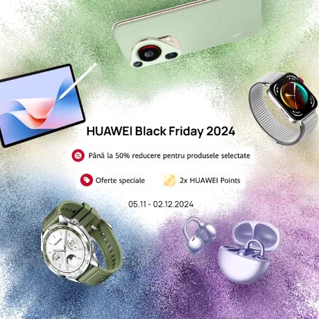 (P) Black Friday 2024 la HUAWEI Store: Ultimul Black Weekend cu reduceri fantastice! Campania continuă cu discount-uri speciale pentru studenți și prețuri atractive la produse exclusive