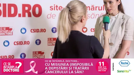 Dr. Oana Matei: importanţa navigatorului oncologic VIDEO în cadrul evenimentului ”Ce se întâmplă, Doctore cu misiunea (im)posibilă a depistării şi tratării cancerului la sân?”