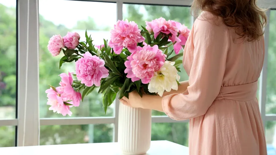 Cum să îngrijești bujorii ca să reziste mai mult timp fără a schimba apa zilnic