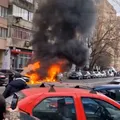 Doi soţi au rămas captivi într-un Smart electric care a luat foc în București! Femeia a ars de vie