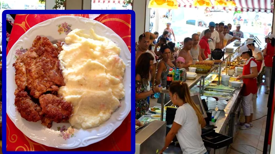 Cât costă un șnițel cu piure de cartofi, la 