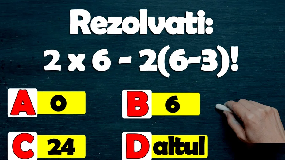Test IQ exclusiv pentru genii | Rezolvați: 2x6-2(6+3)!