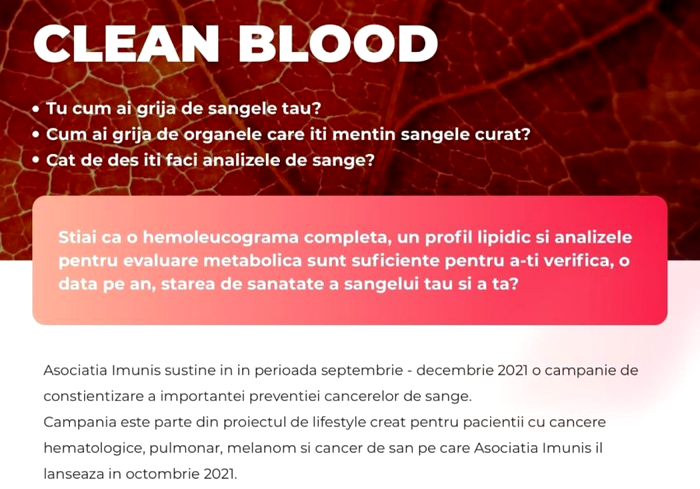 „Clean Blood” - cât de curat este sângele tău? Testul esențial care depistează bolile hematologice