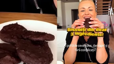 Biscuiți din trei ingrediente, după rețeta Elwirei Petre. Desert rapid și fără zahăr adăugat