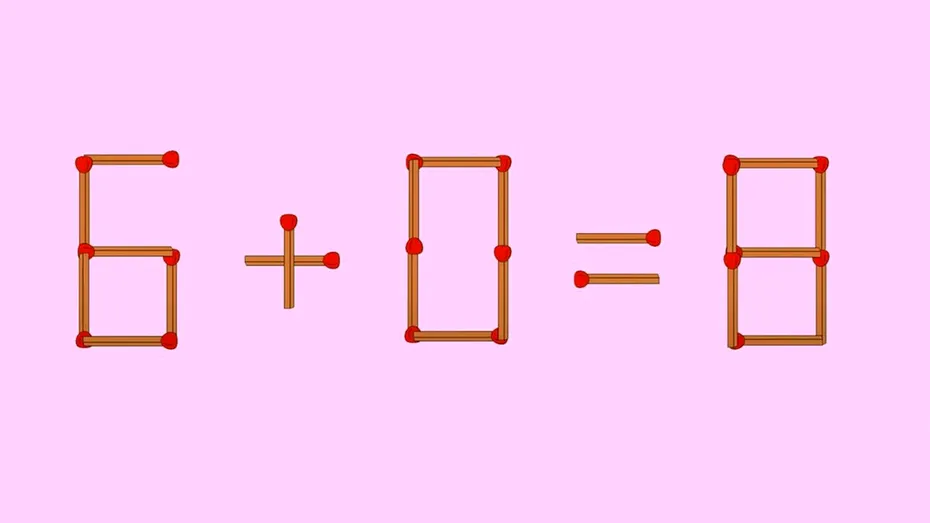 Test de inteligență | Mutați un singur chibrit pentru a corecta 6+0=8