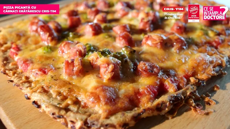 Pizza picantă cu Cârnați Grătărescu Cris-Tim