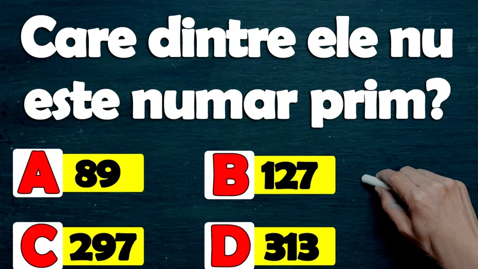 Test IQ pentru matematicieni | Care dintre aceste numere nu este prim?