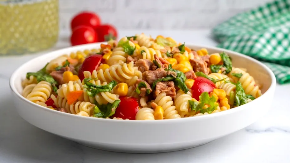 Salata de paste cu ton preferată de Cher. Un preparat care se face ușor și e absolut delicios