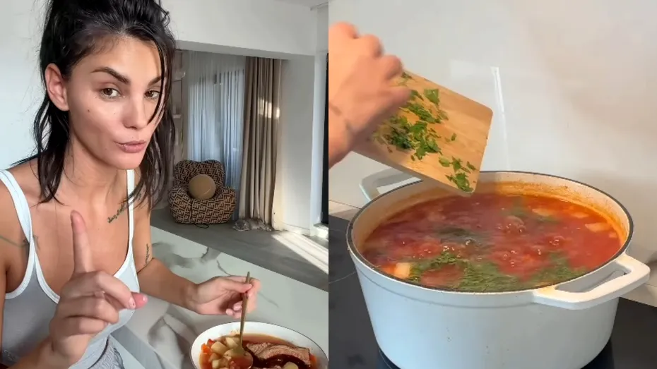 Rețeta de ciorbă cu afumătură a Ramonei Olaru. Vedeta îmbină frumusețea cu talentul culinar