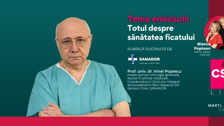 CSID.RO Live, 26 iulie. Părintele transplantului hepatic din România: Un pahar de vin pe zi nu e toxic