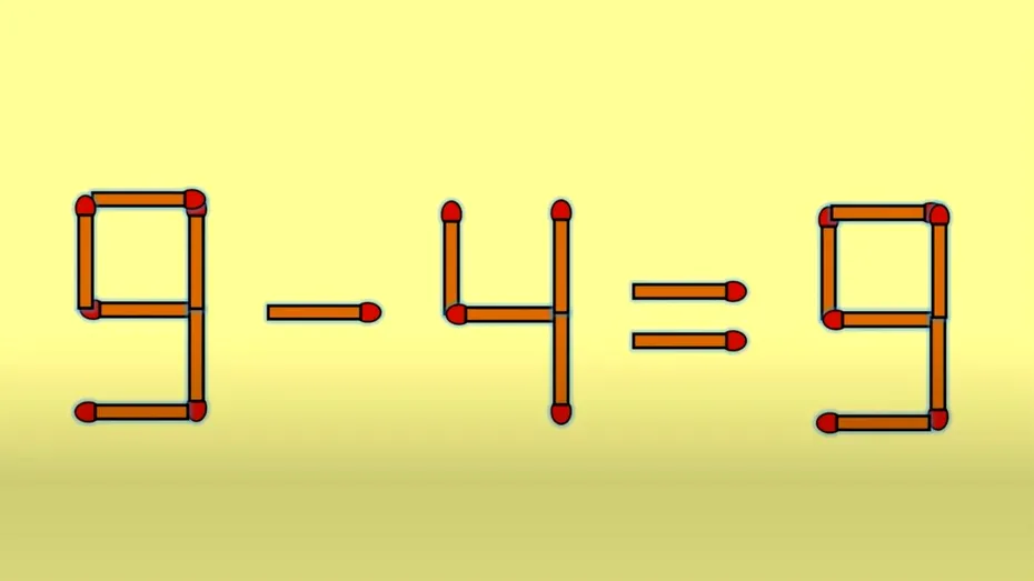 Test de inteligență | Corectați 9-4=9, mutând un singur băț de chibrit!