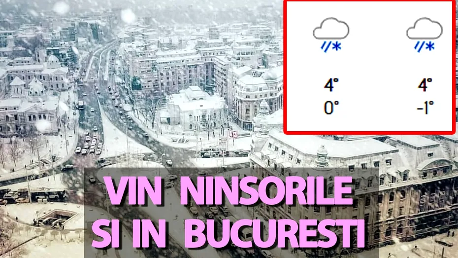 Vin ninsorile și în București! Când ninge în Capitală, potrivit meteorologilor Accuweather