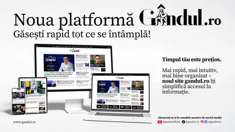 Noua platformă GÂNDUL.RO se lansează astăzi. Găsești rapid tot ce se întâmplă!