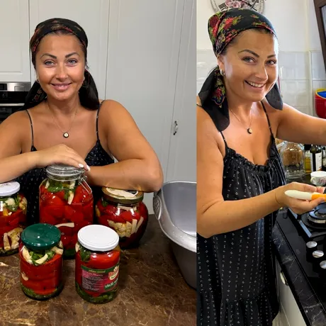 Rețeta Gabrielei Cristea pentru gogoșari opăriți în oțet cu zahăr. Cum prepară vedeta murăturile