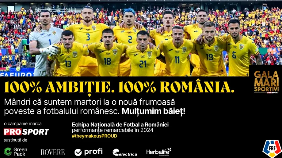 Federația Română de Fotbal și echipa națională, premiul pentru Excelență în Sport la Gala Mari Sportivi ProSport 2024! Mesajul lui Răzvan Burleanu: „Ei ar fi trebuit să fie astăzi aici!”