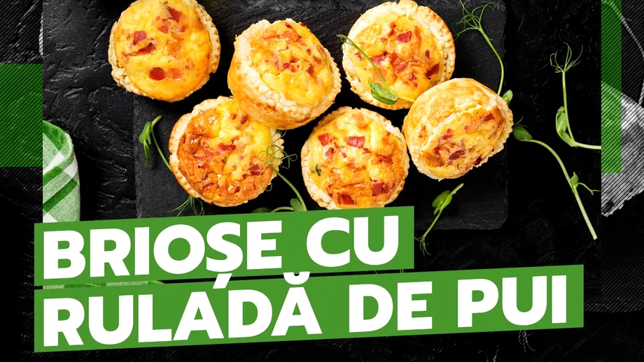 Brioșe cu ruladă de pui și cașcaval | REȚETĂ