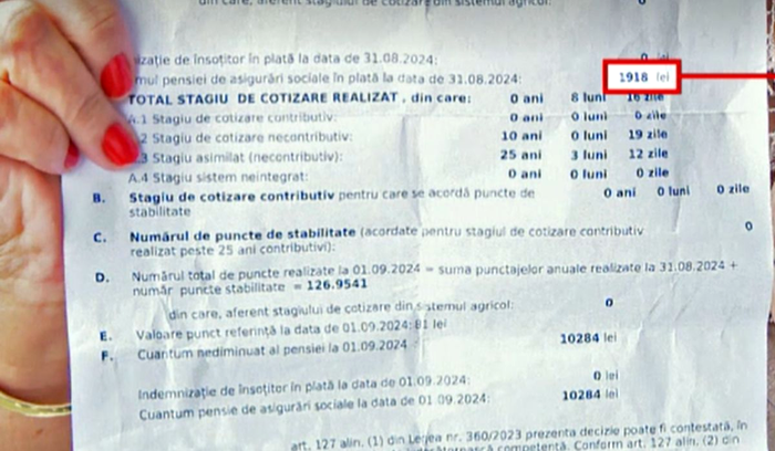 O pensionară din București s-a speriat când a primit decizia de recalculare: 