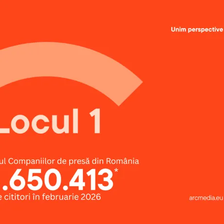Locul 1.  ARCMEDIA, liderul în presa online din România cu peste 11 milioane de cititori în luna februarie