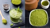 Rețetă simplă de Matcha Chia Pudding! Poți mânca această combinație dimineața sau între mese, ca gustare