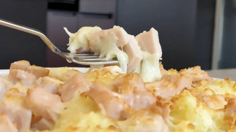 Cartofi gratinați cu Șuncă din Piept de Pui Matache Măcelaru’