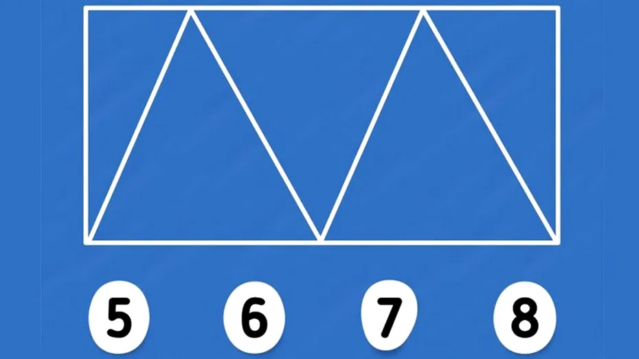 Test de inteligență | Câte triunghiuri sunt, în total: 5, 6, 7 sau 8?