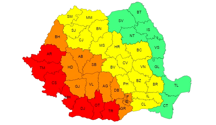 Cod roșu de caniculă. Harta zonelor afectate