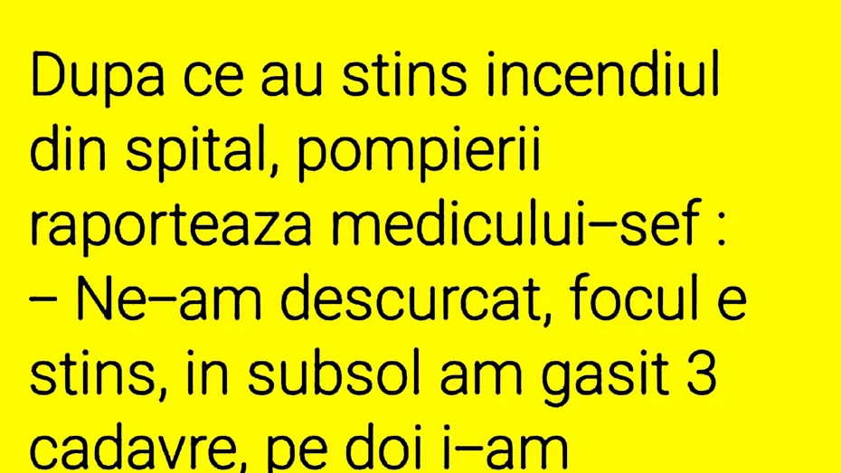 BANC | Incendiu la spital