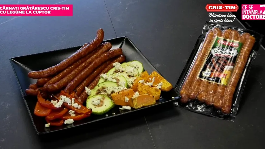 Cârnați Grătărescu Cris-Tim cu legume la cuptor