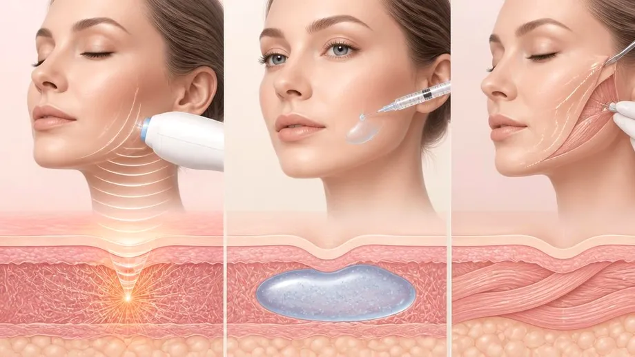 (P) HIFU, acid hialuronic sau lifting chirurgical: cum se compară cele trei abordări