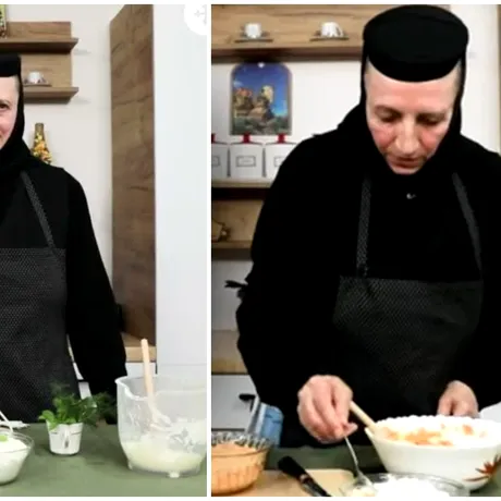 Salată de ciuperci cu maioneză vegetală. Rețeta de post pregătită la Mănăstirea Chiroiu / VIDEO