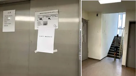 Pacienți cărați cu targa pe scări pentru că liftul de la Urgențe s-a defectat. „E nenorocire! Nu găsim piesa în țară, am comandat-o din Italia”