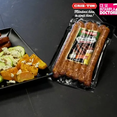 Cârnați Grătărescu Cris-Tim cu legume la cuptor