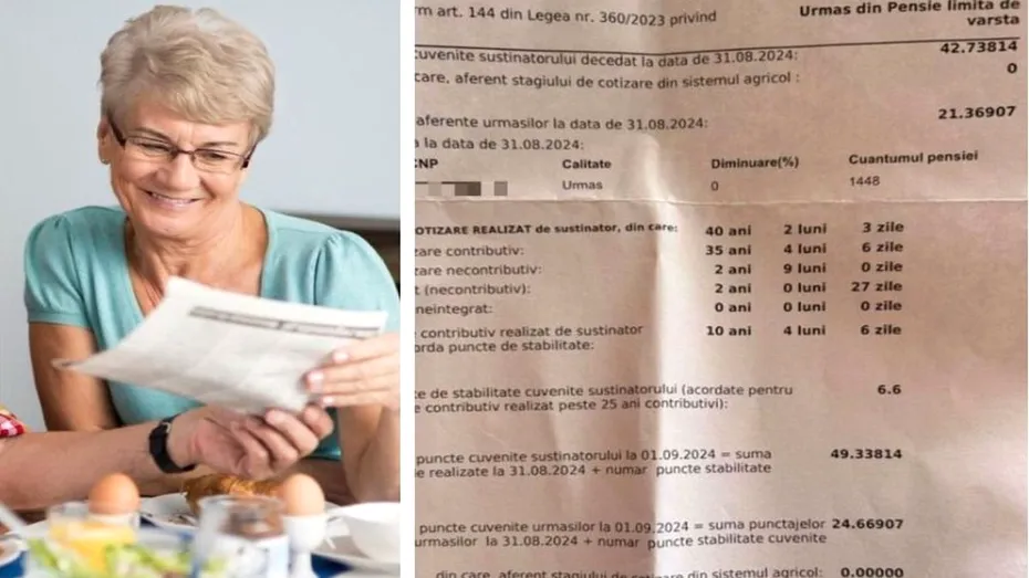 Pensia de urmaș, după recalculare, pe care o va încasa o pensionară din Giurgiu