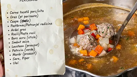 Calcul complet. Cât costă să faci o ciorbă de perișoare (6 porții) în 2026