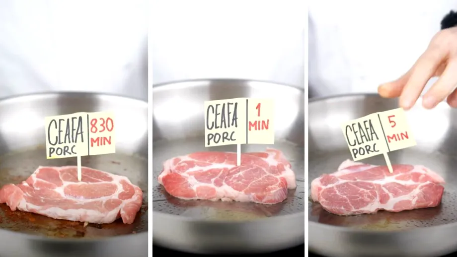 Câte minute trebuie lăsată ceafa de porc în tigaie, de fapt. Greșeala pe care mulți români o fac