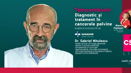 CSID.RO Live, 30 august, 17.30: diagnostic și tratament în cancerele pelvine