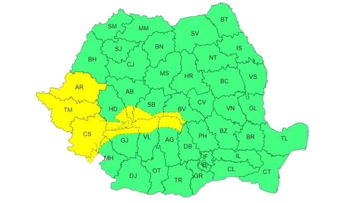 Avertizare meteo ANM. Cod galben de vânt puternic