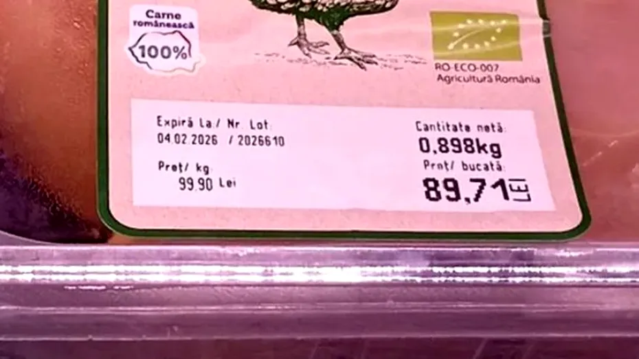 Preț șocant pentru pieptul de pui într-un supermarket din România: aproape 100 de lei kilogramul