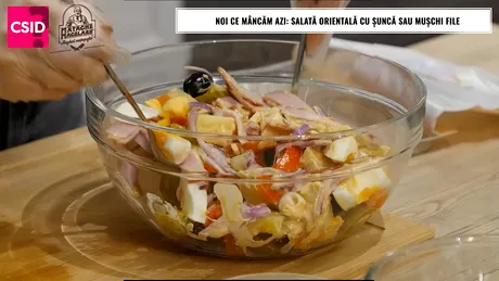 Salată orientală cu șuncă sau mușchi file